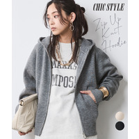 ジップアップニットフーディ 大きいサイズ　シックスタイル