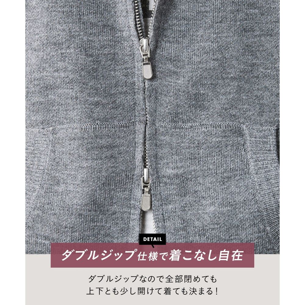 ジップアップニットフーディ 大きいサイズ シックスタイル18