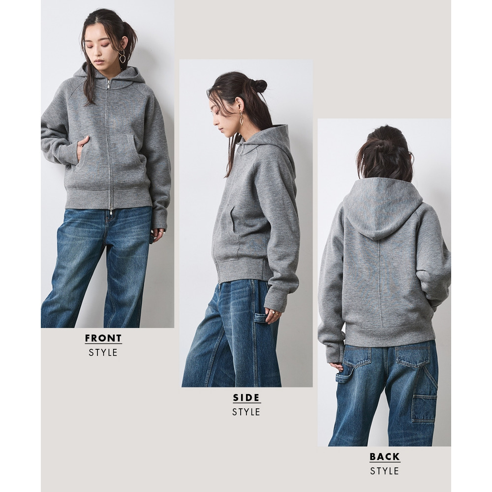 ジップアップニットフーディ 大きいサイズ シックスタイル21