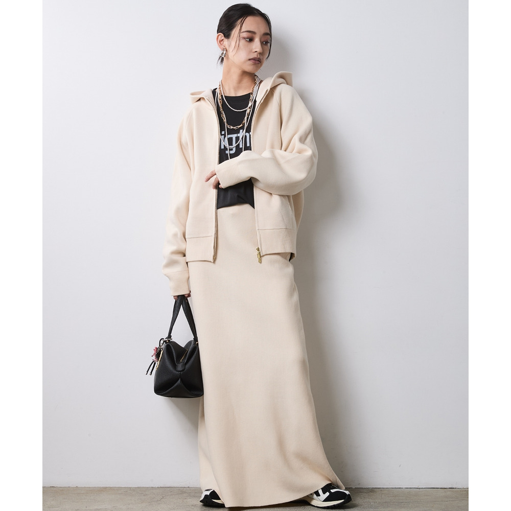 ジップアップニットフーディ 大きいサイズ シックスタイル24