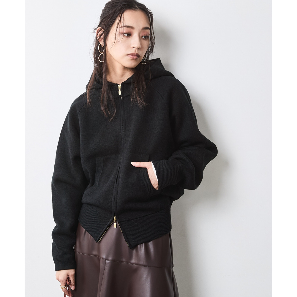 ジップアップニットフーディ 大きいサイズ シックスタイル1