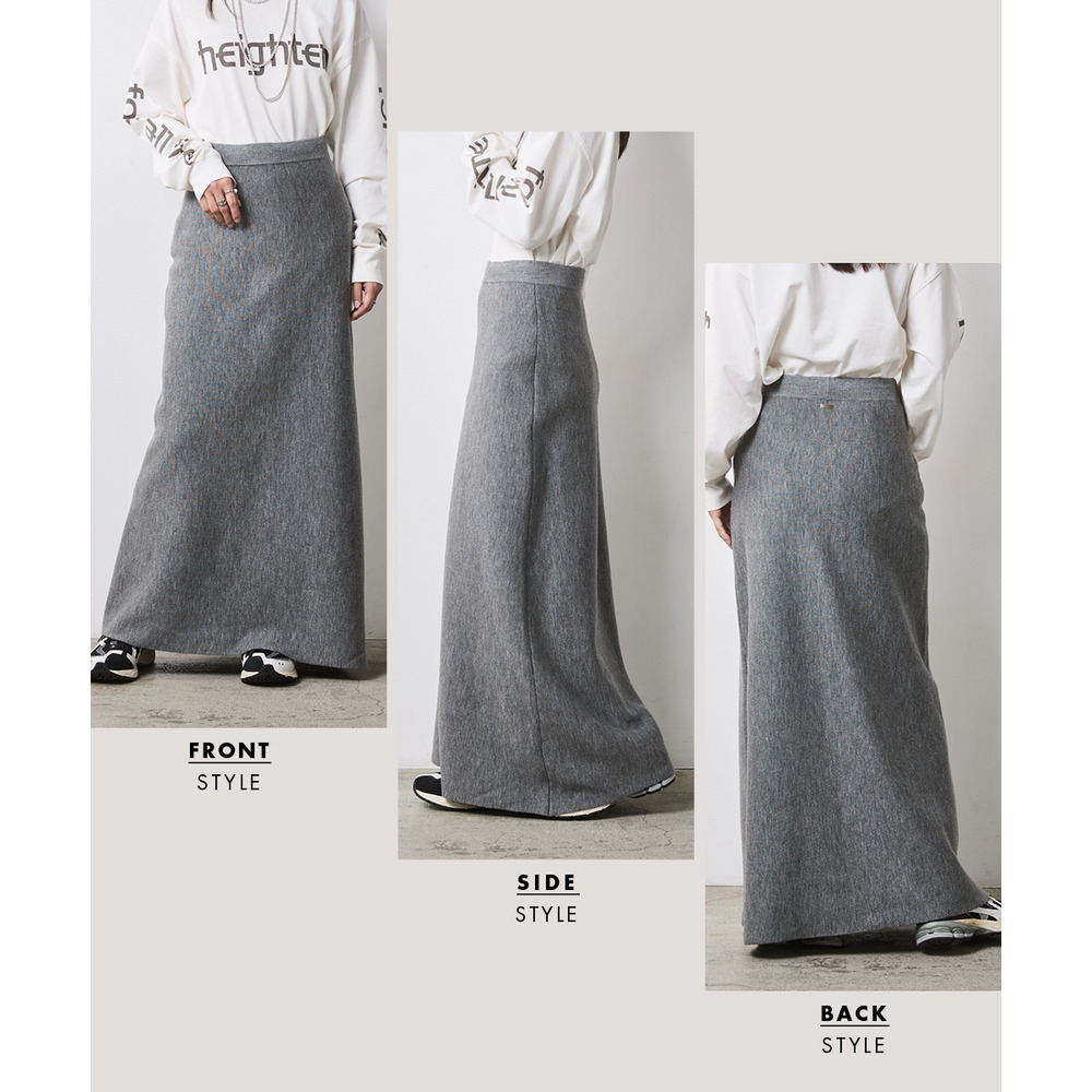 ニットナローマキシスカート 大きいサイズ シックスタイル18