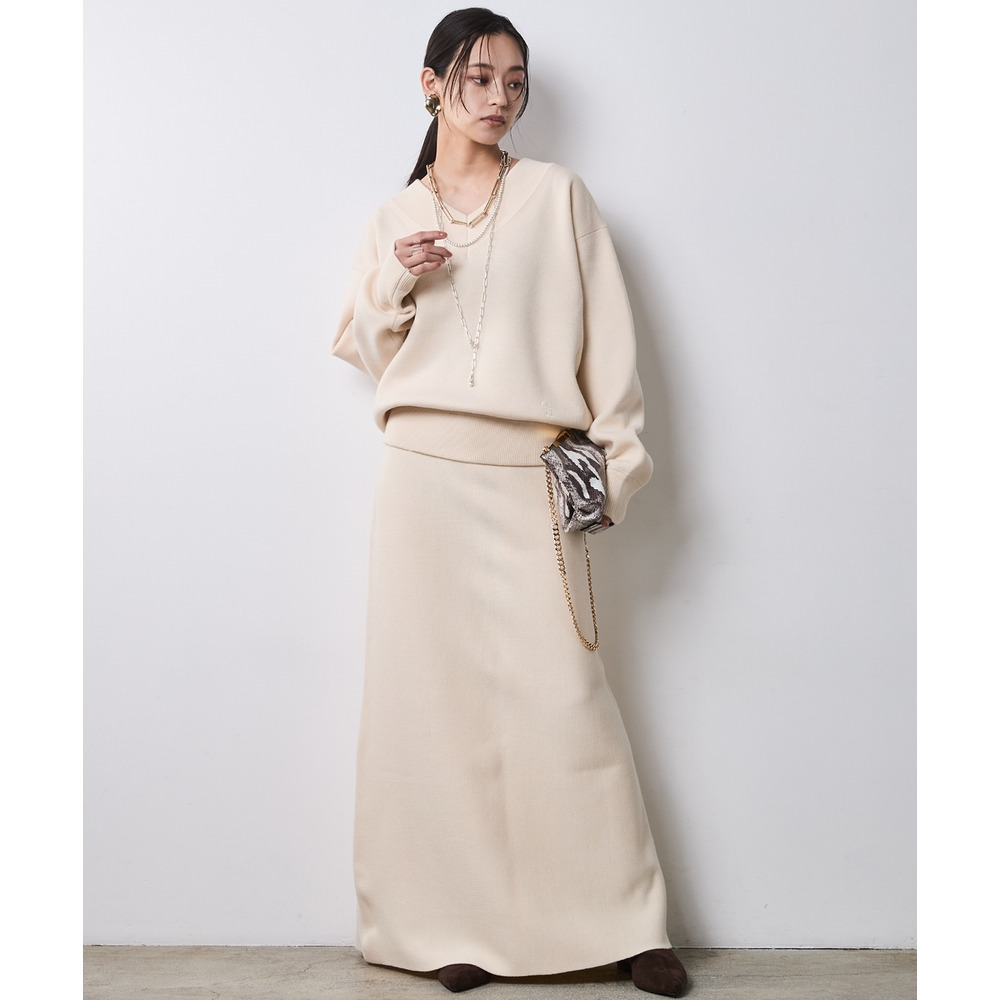 ニットナローマキシスカート 大きいサイズ シックスタイル19