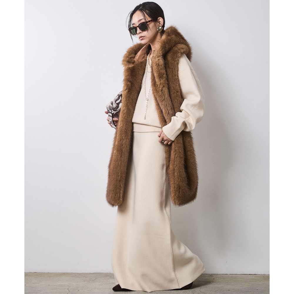 ニットナローマキシスカート 大きいサイズ シックスタイル2