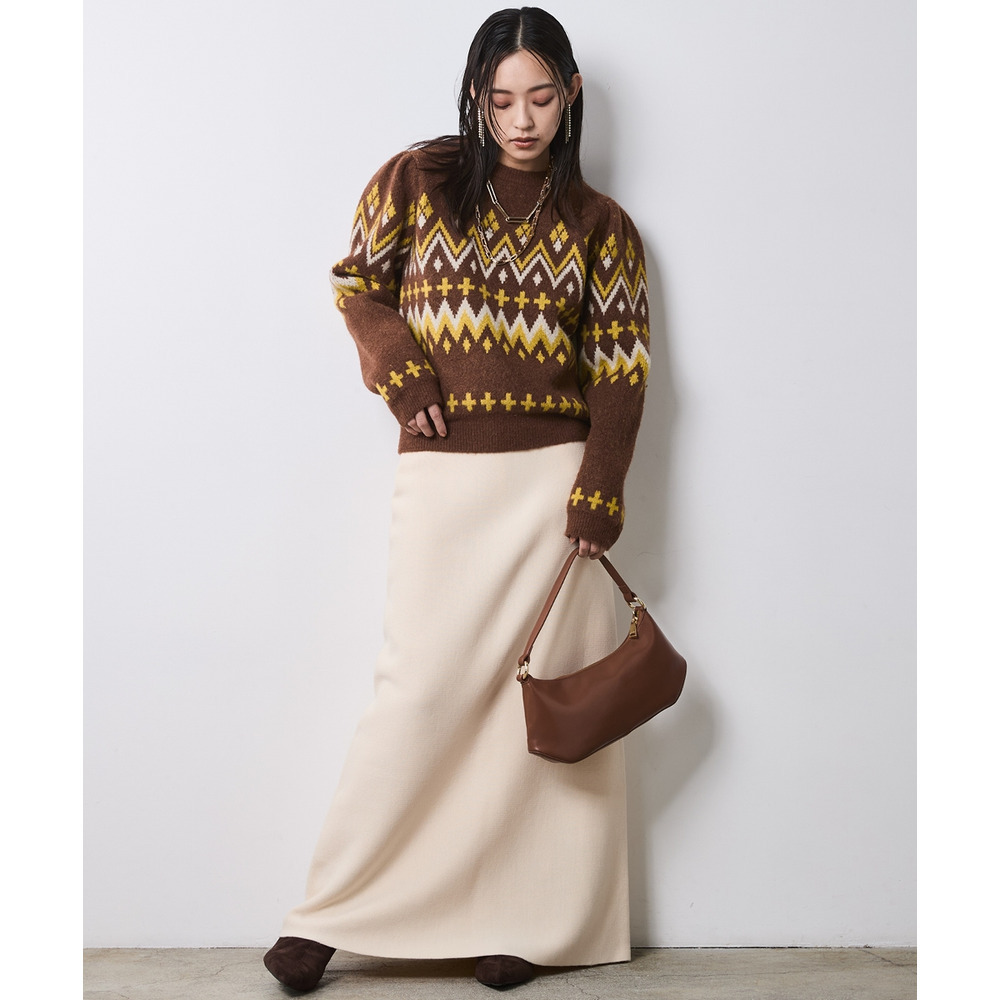 ニットナローマキシスカート 大きいサイズ シックスタイル21