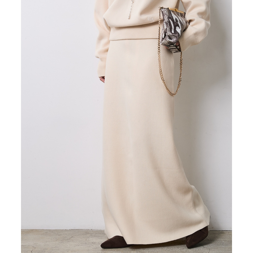 ニットナローマキシスカート 大きいサイズ シックスタイル25