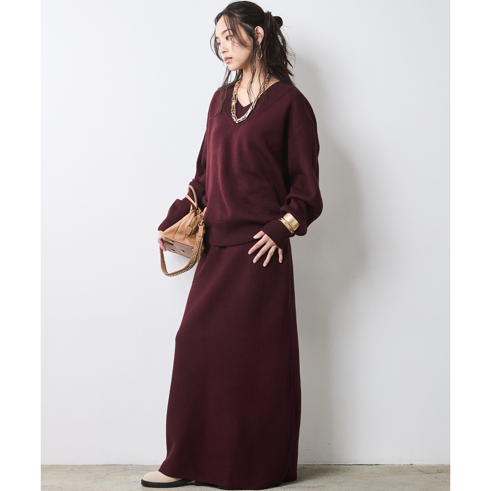 ニットナローマキシスカート 大きいサイズ シックスタイル29