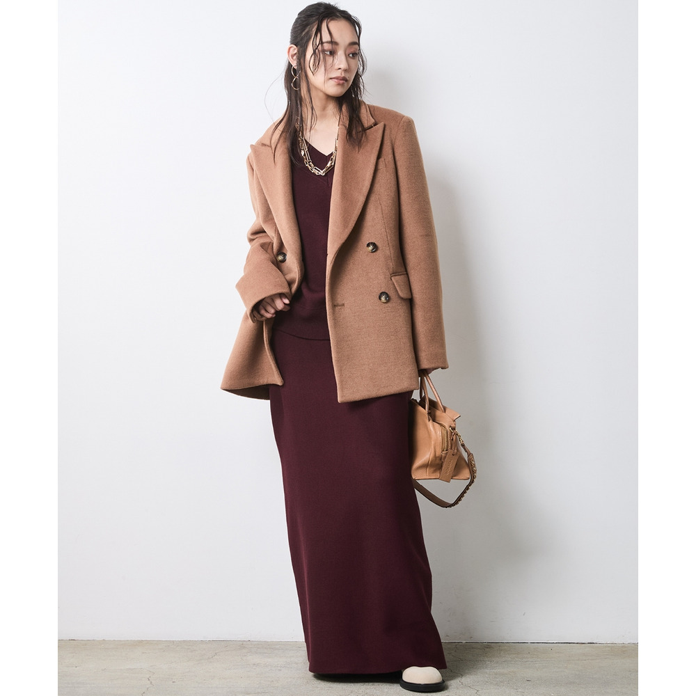 ニットナローマキシスカート 大きいサイズ シックスタイル30