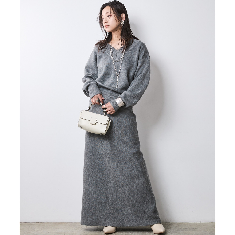 ニットナローマキシスカート 大きいサイズ シックスタイル8