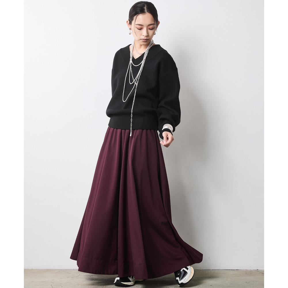 フレアマキシスカート 大きいサイズ シックスタイル25