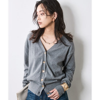 微起毛Vネックニットカーディガン 大きいサイズ　シックスタイル