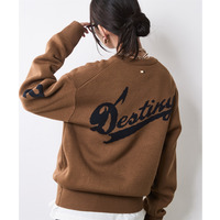 バックロゴジャガードニットプルオーバー 大きいサイズ　シックスタイル