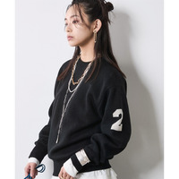 バックロゴジャガードニットプルオーバー 大きいサイズ　シックスタイル