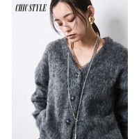 へアリーニットカーディガン 大きいサイズ　シックスタイル