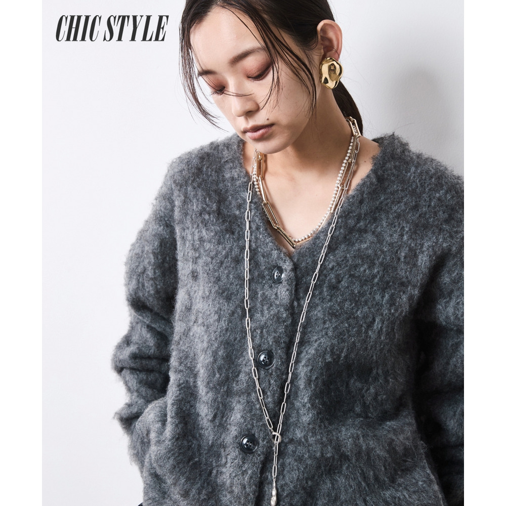 へアリーニットカーディガン 大きいサイズ シックスタイル1