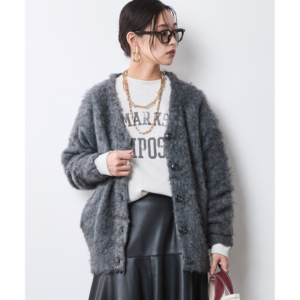 へアリーニットカーディガン 大きいサイズ シックスタイル21