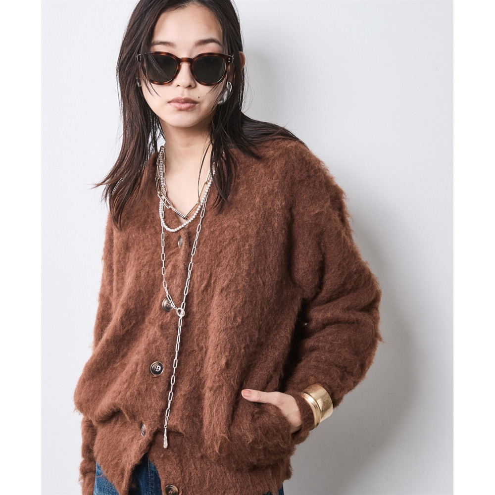 へアリーニットカーディガン 大きいサイズ シックスタイル23