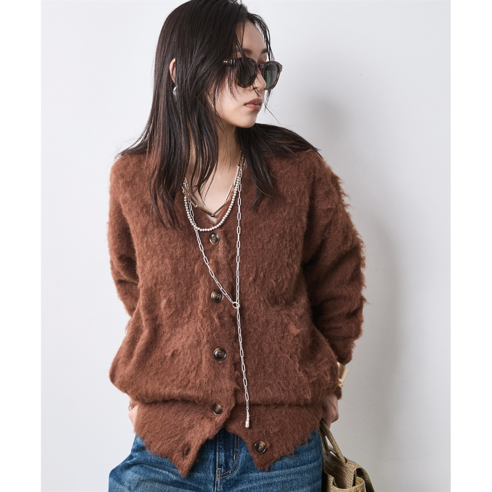 へアリーニットカーディガン 大きいサイズ シックスタイル1