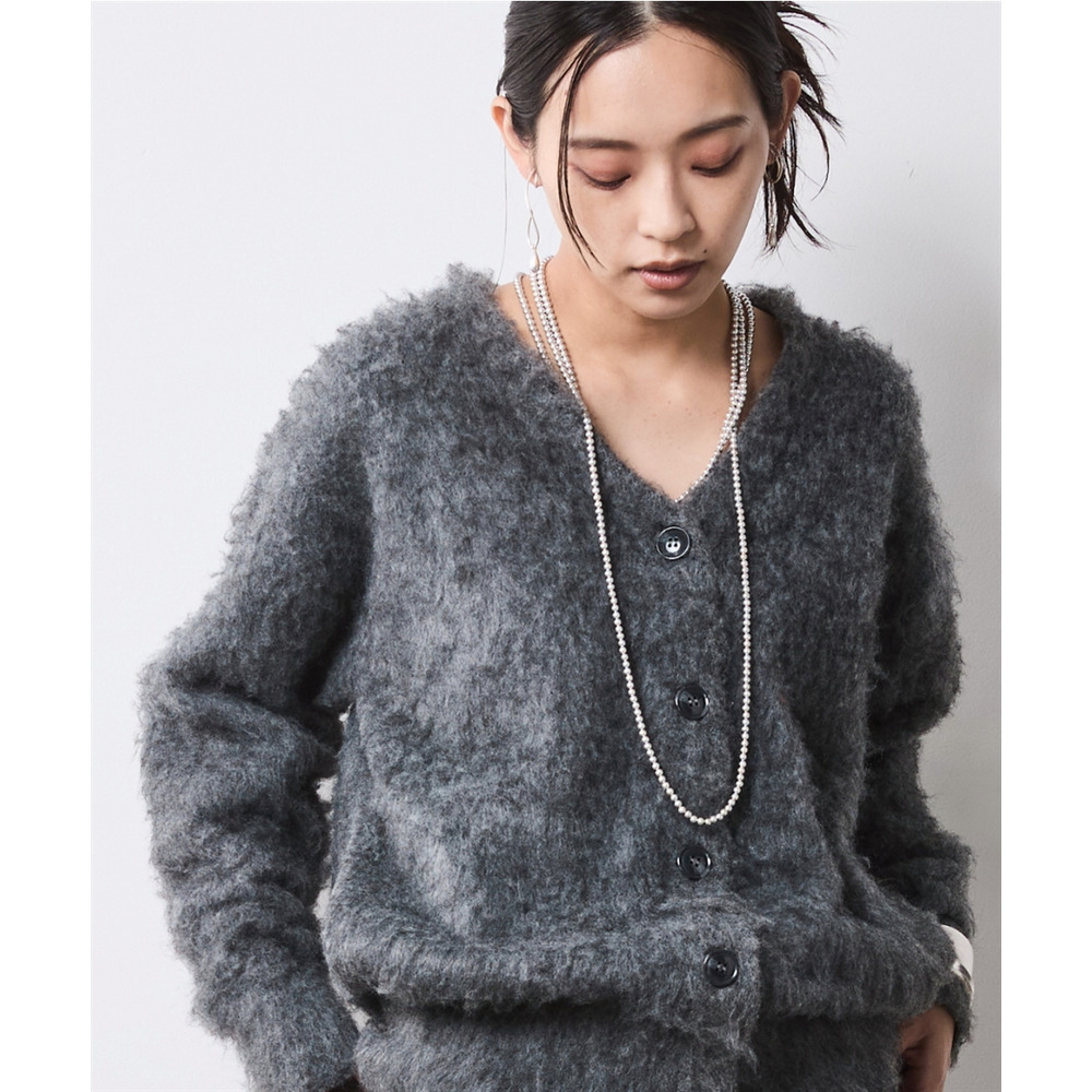 へアリーニットカーディガン 大きいサイズ シックスタイル1