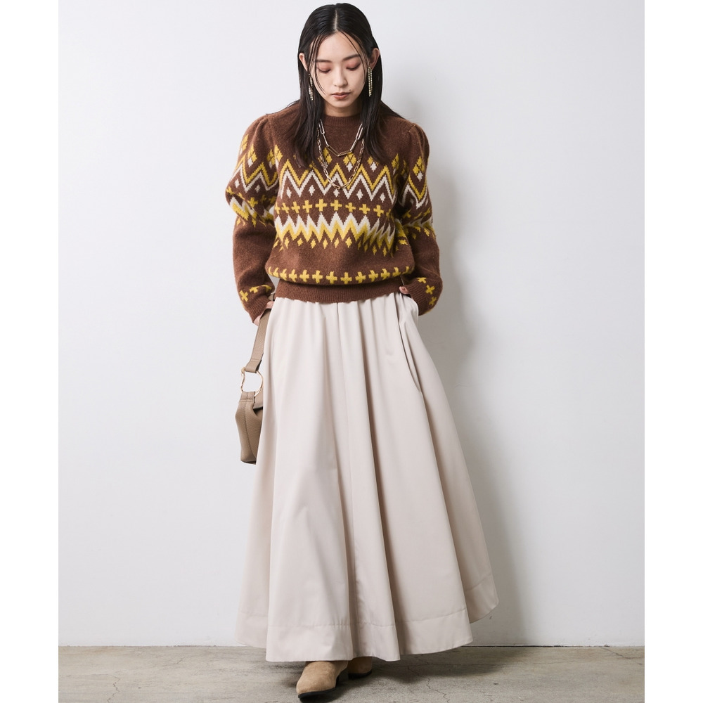 ジャガードパフスリーブニット 大きいサイズ シックスタイル10