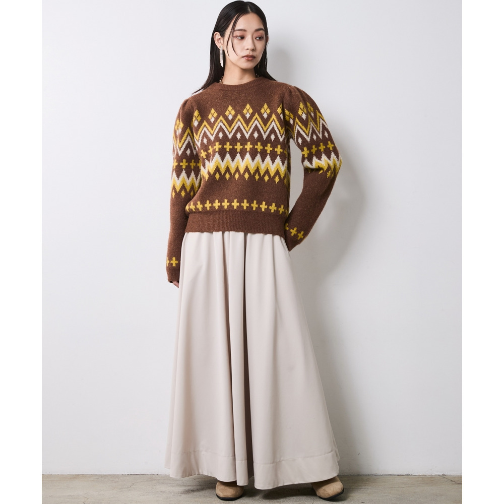 ジャガードパフスリーブニット 大きいサイズ シックスタイル20