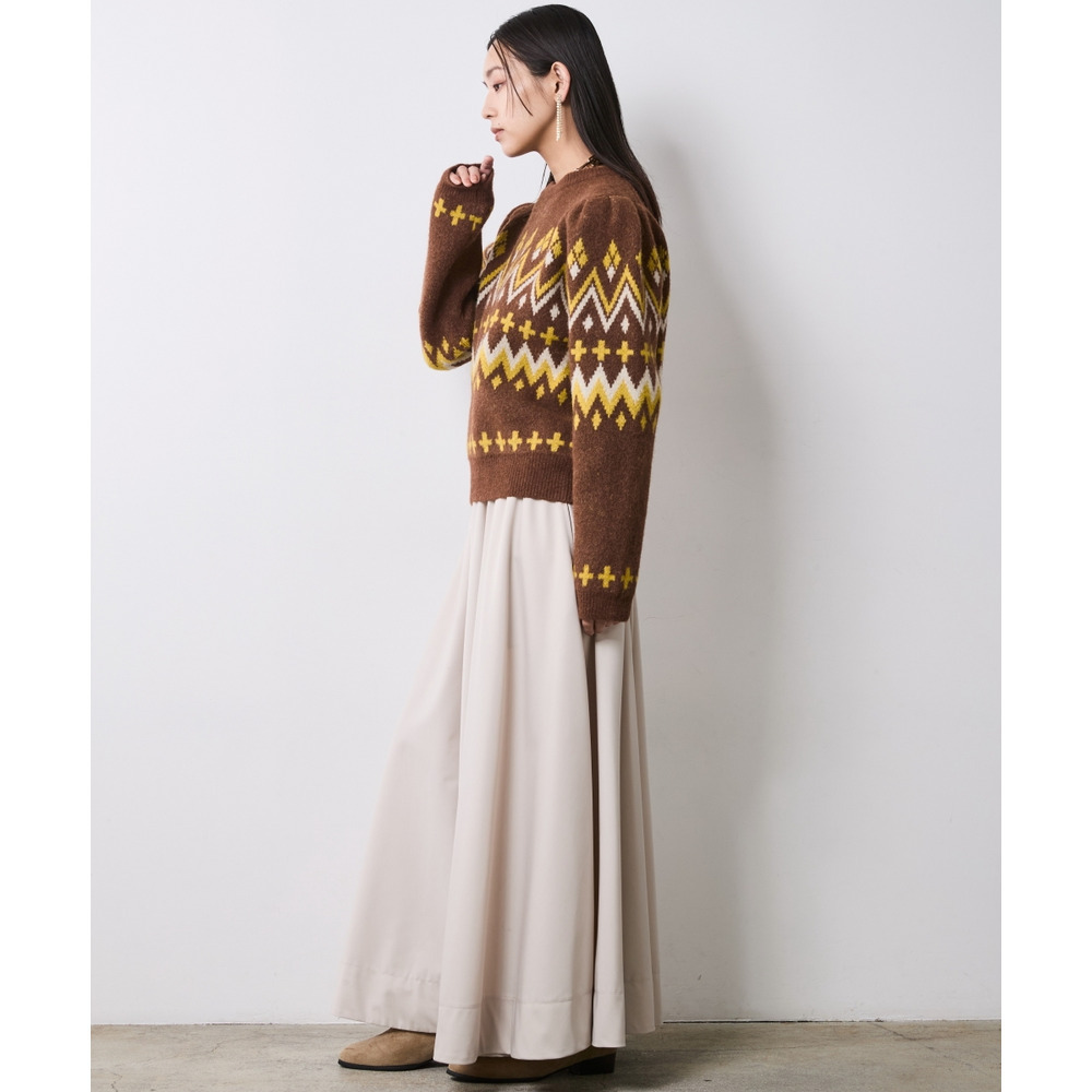 ジャガードパフスリーブニット 大きいサイズ シックスタイル21