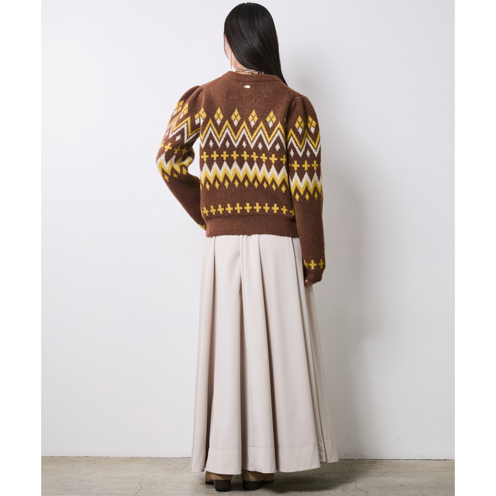 ジャガードパフスリーブニット 大きいサイズ シックスタイル22