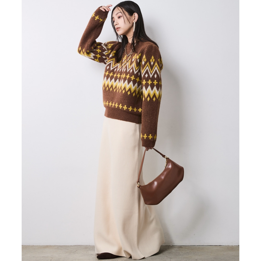 ジャガードパフスリーブニット 大きいサイズ シックスタイル29