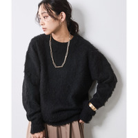ヘアリークルーネックニット 大きいサイズ　シックスタイル