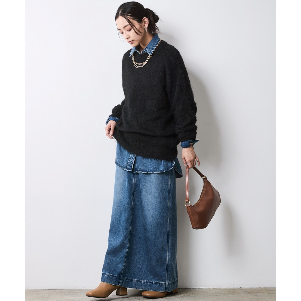 ヘアリークルーネックニット 大きいサイズ シックスタイル12