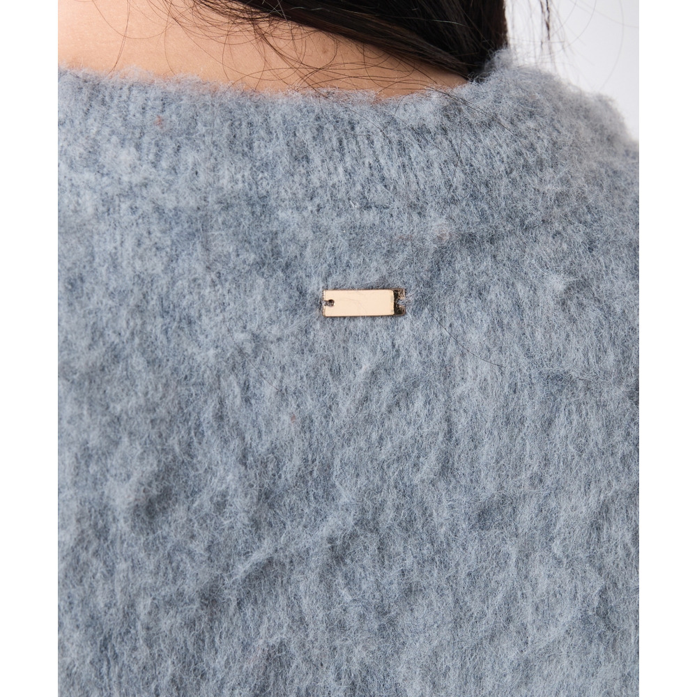 ヘアリークルーネックニット 大きいサイズ シックスタイル14