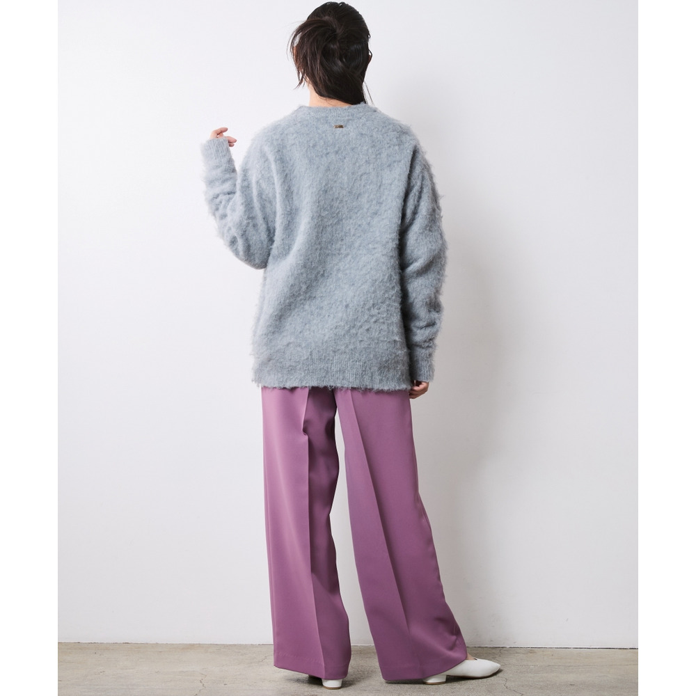 ヘアリークルーネックニット 大きいサイズ シックスタイル20