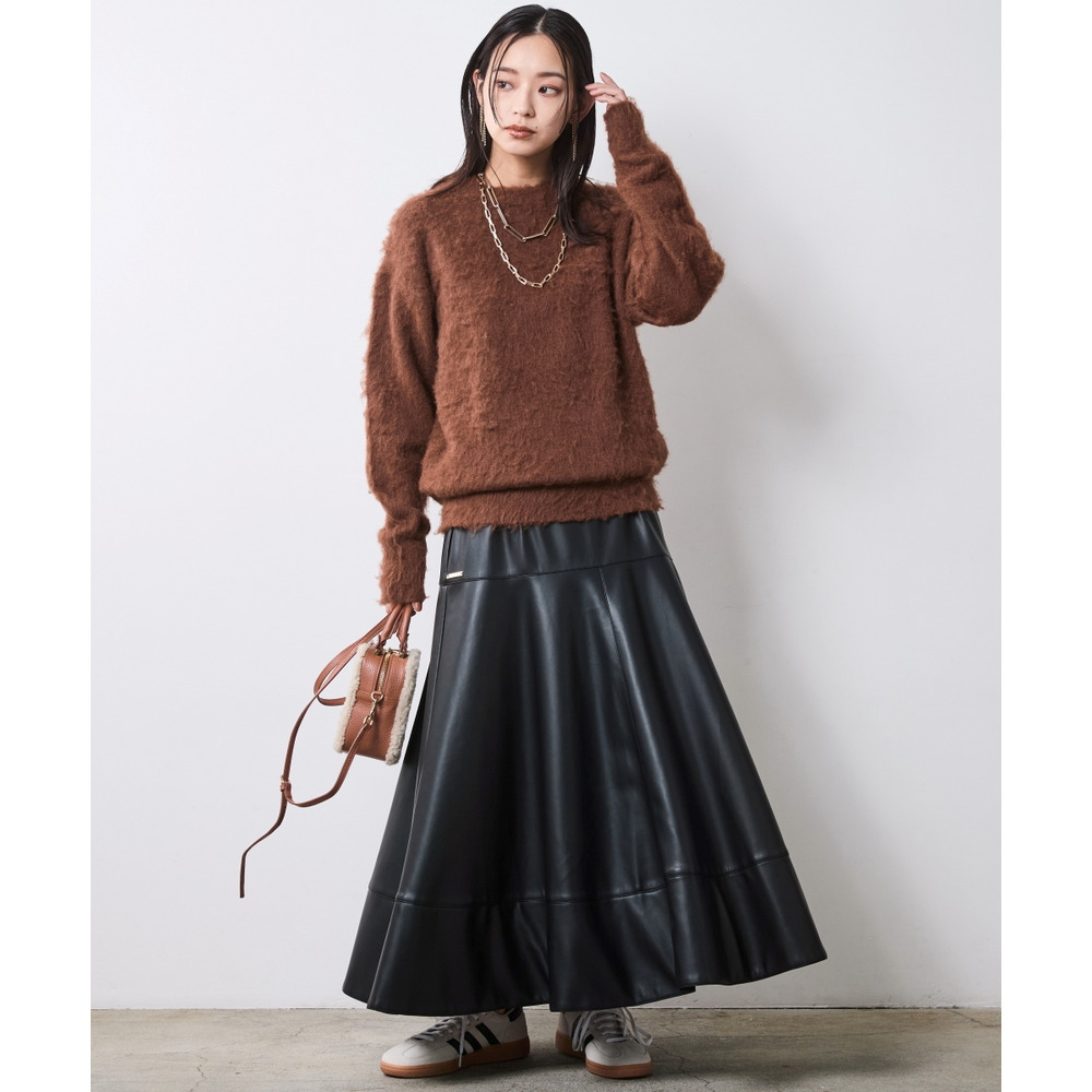 ヘアリークルーネックニット 大きいサイズ シックスタイル25