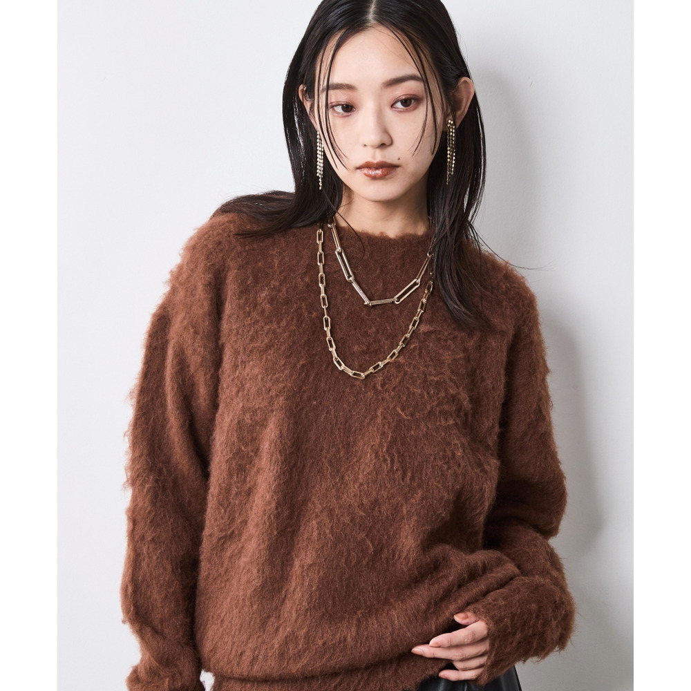 ヘアリークルーネックニット 大きいサイズ シックスタイル26