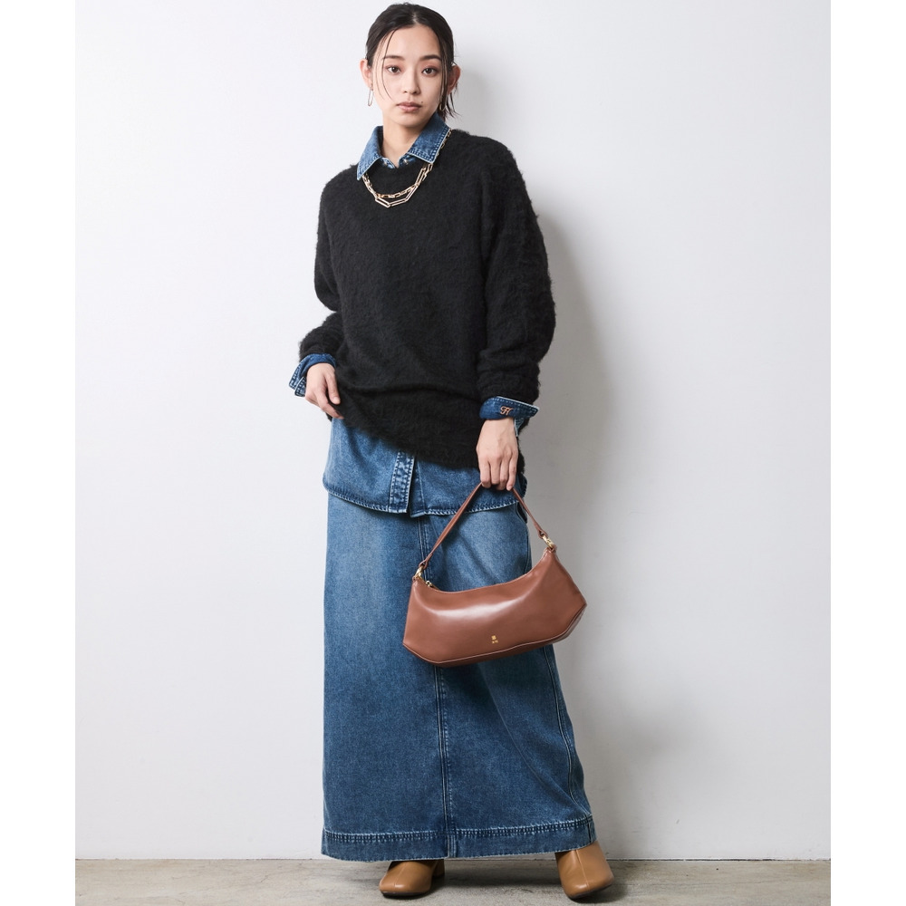 ヘアリークルーネックニット 大きいサイズ シックスタイル29