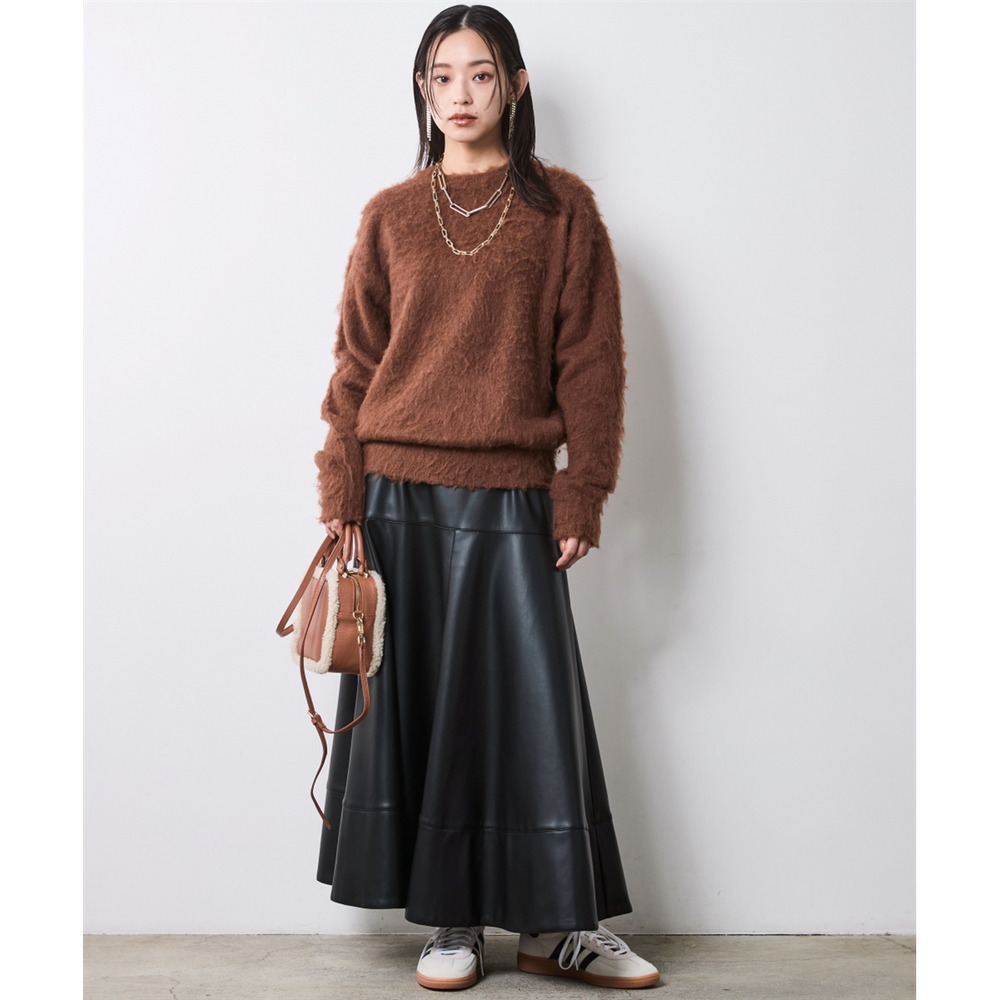 ヘアリークルーネックニット 大きいサイズ シックスタイル3
