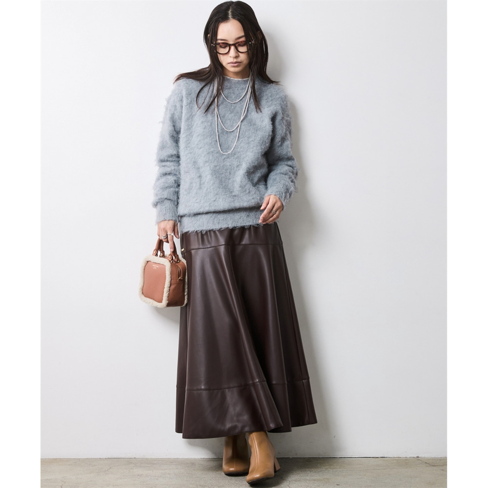 ヘアリークルーネックニット 大きいサイズ シックスタイル5