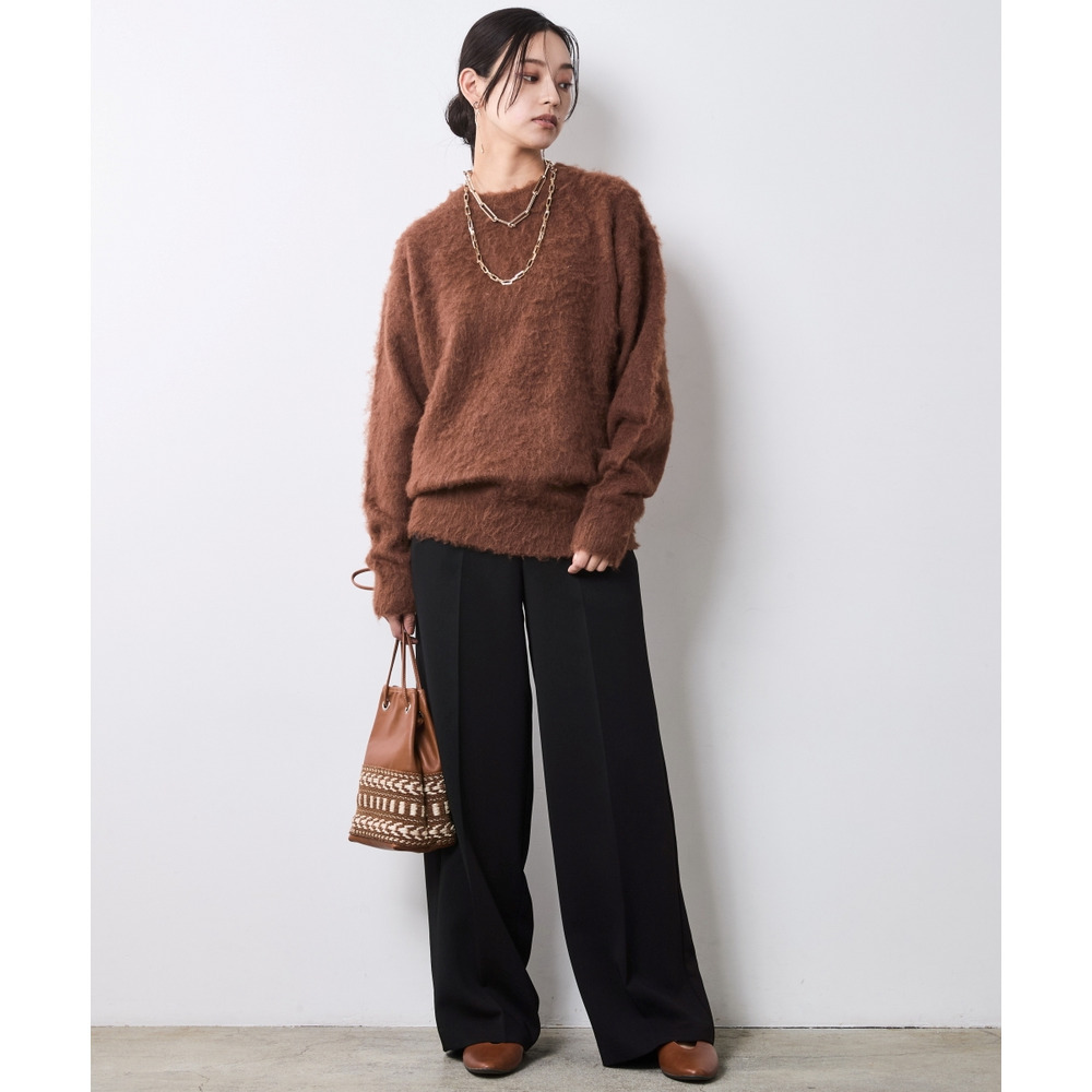 ヘアリークルーネックニット 大きいサイズ シックスタイル6