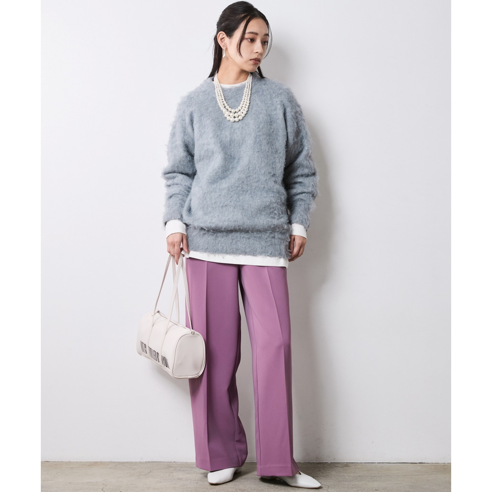 ヘアリークルーネックニット 大きいサイズ シックスタイル8