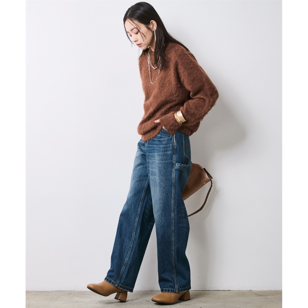 ヘアリークルーネックニット 大きいサイズ シックスタイル9