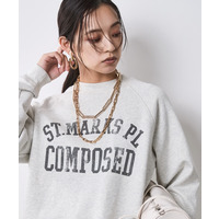 綿100％裏起毛ロゴプリントスウェット 大きいサイズ　シックスタイル