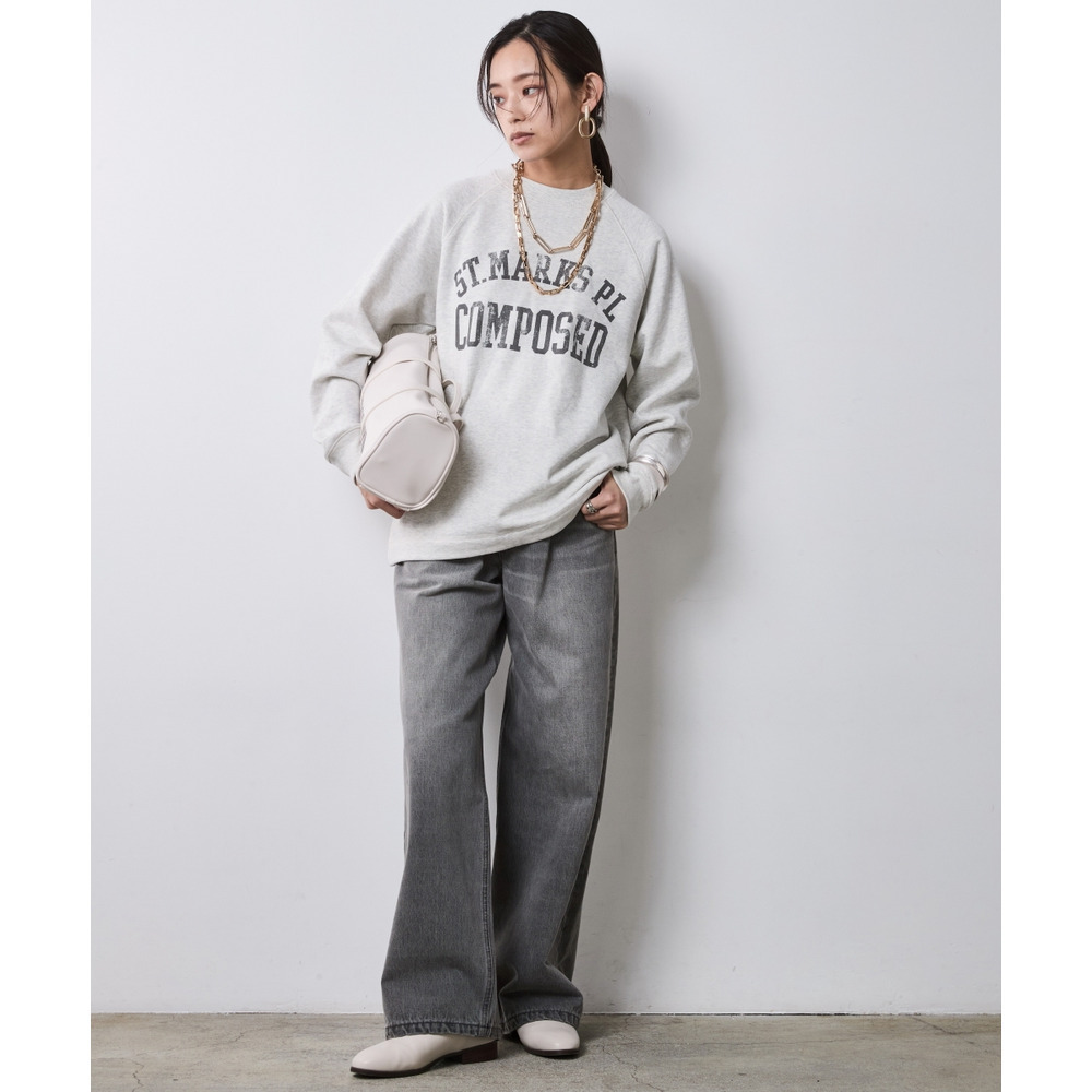 綿100%裏起毛ロゴプリントスウェット 大きいサイズ シックスタイル2