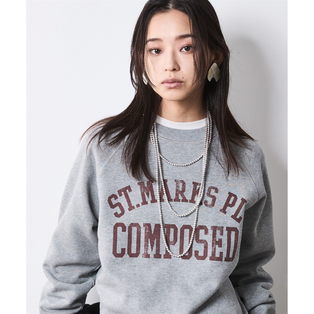 綿100%裏起毛ロゴプリントスウェット 大きいサイズ シックスタイル24