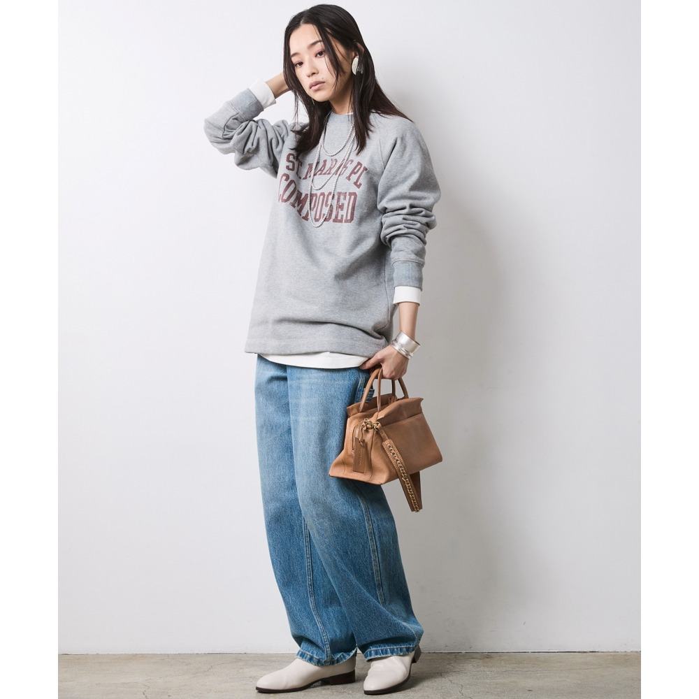 綿100%裏起毛ロゴプリントスウェット 大きいサイズ シックスタイル27