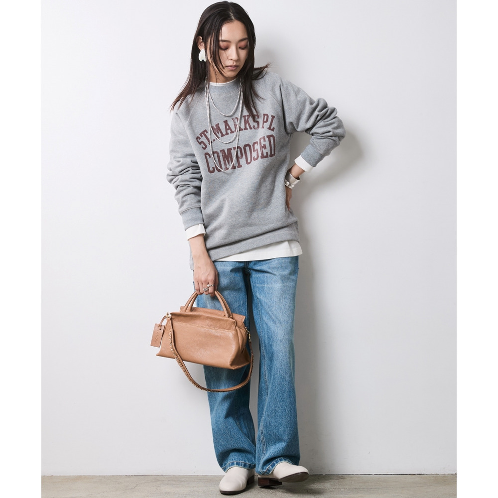 綿100%裏起毛ロゴプリントスウェット 大きいサイズ シックスタイル9