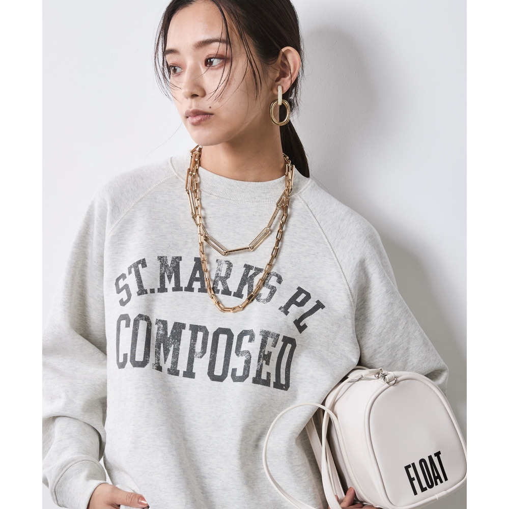 綿100%裏起毛ロゴプリントスウェット 大きいサイズ シックスタイル1