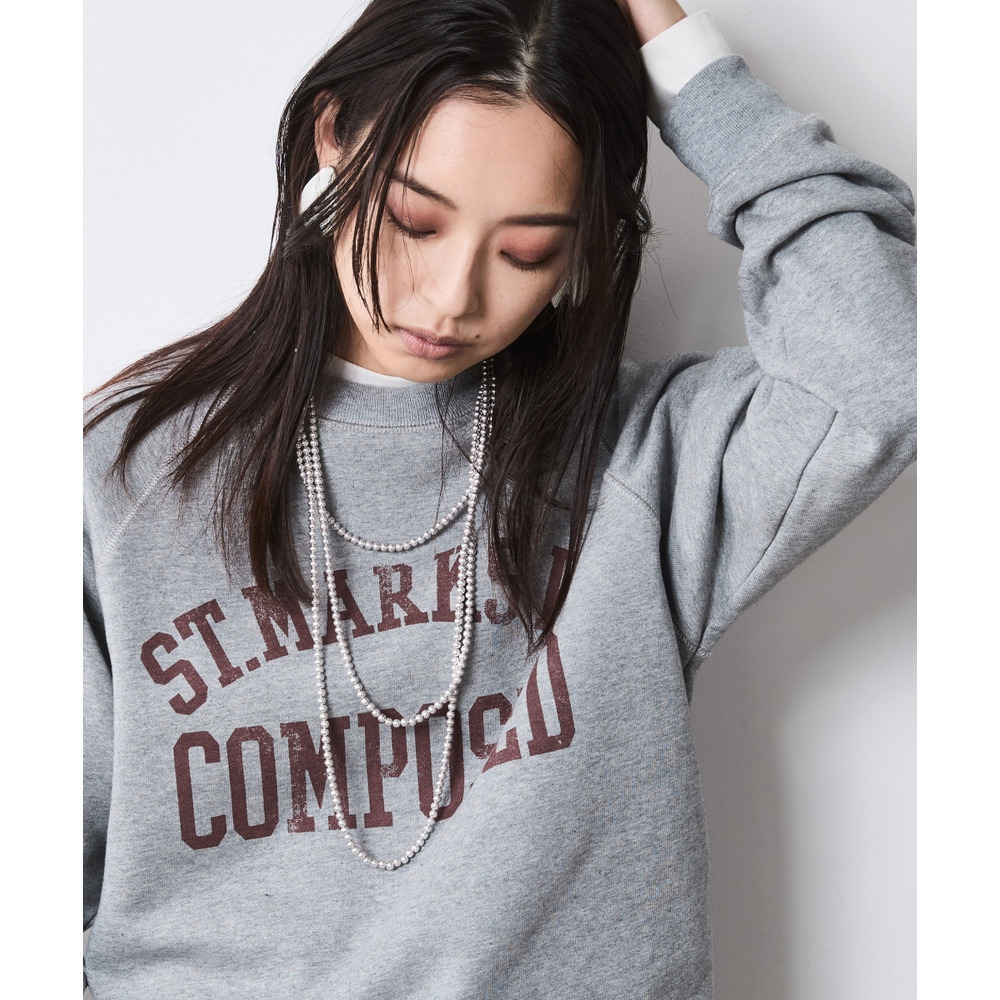 綿100%裏起毛ロゴプリントスウェット 大きいサイズ シックスタイル1