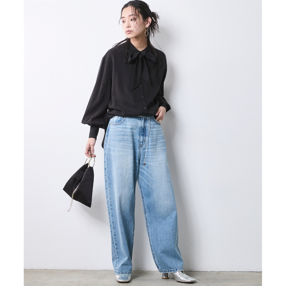 タイ付ブラウス 大きいサイズ シックスタイル24