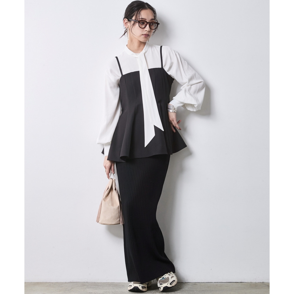 タイ付ブラウス 大きいサイズ シックスタイル7