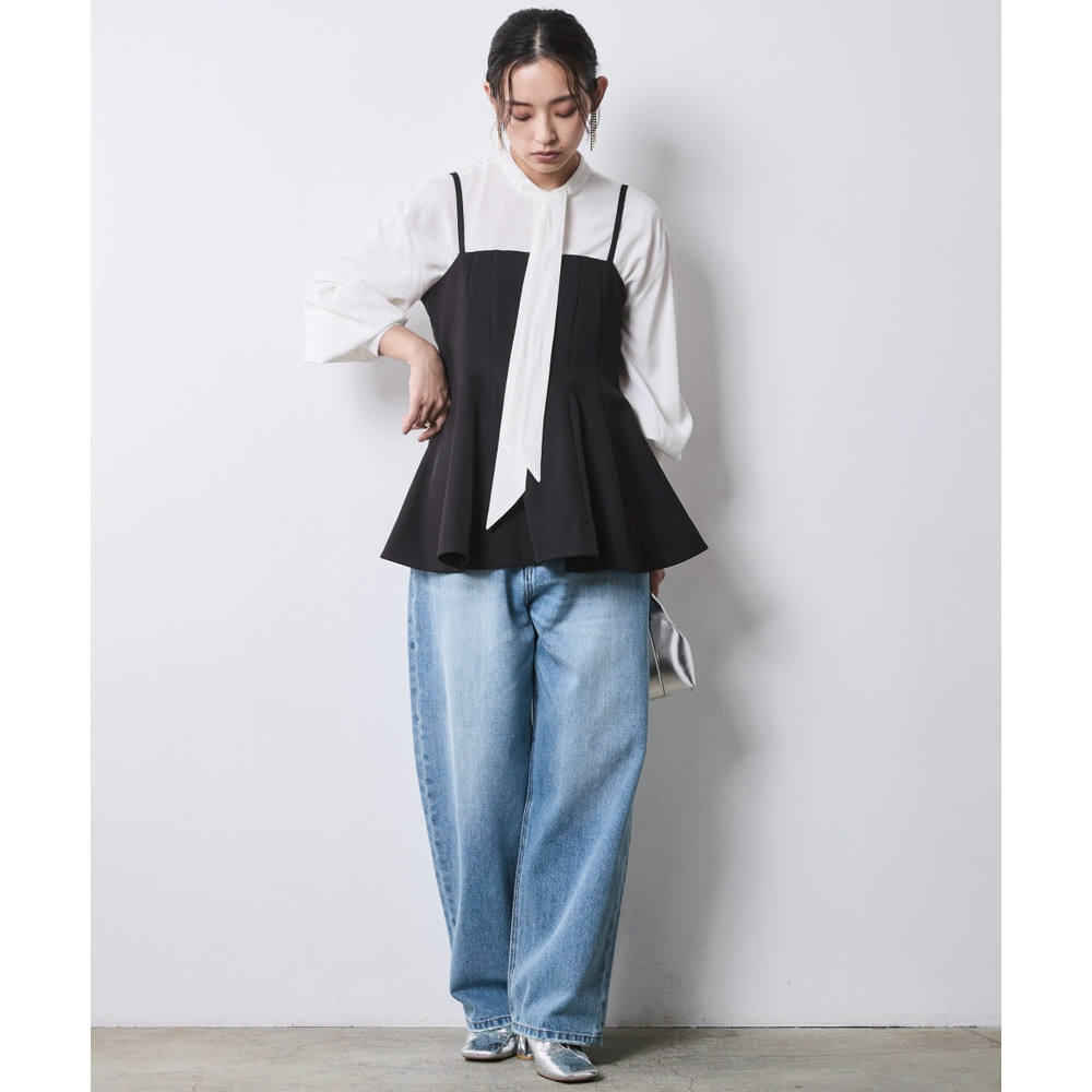 タイ付ブラウス 大きいサイズ シックスタイル8